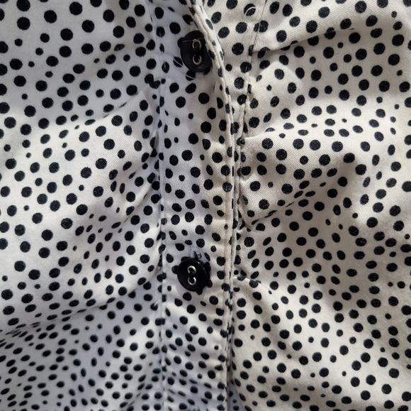 Lane Bryant Buckle Short Sleeve Button Up Top - Picture 3 of 6